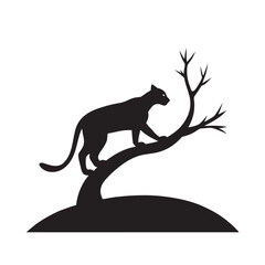 Fossa Leaping On Jungle Tree