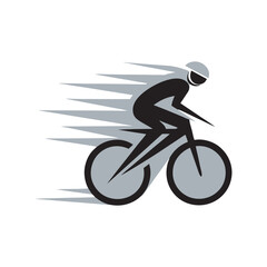 Cyclist Racing With Motion Lines