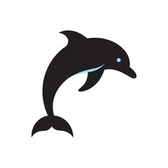 Fototapeta premium Dolphin Silhouette Leaping Over Sea