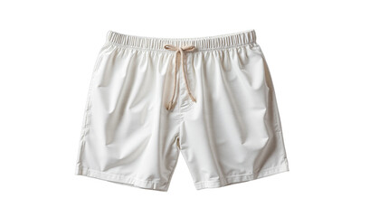 White swim shorts with drawstring isolated, no  background  