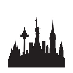 Fototapeta premium Skyline Landmark At Dawn Vector