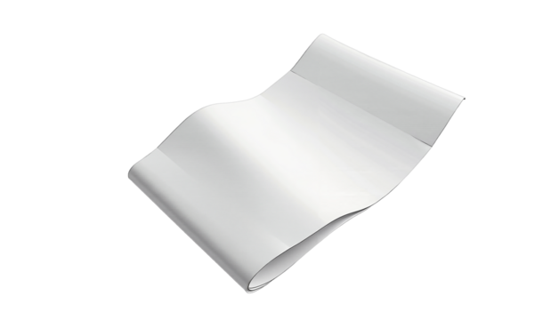 Blank curved paper sheet for design purposes with isolate concept  