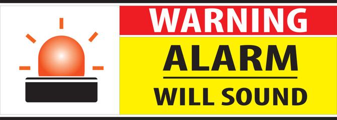 Security alarm warning sign notice.eps