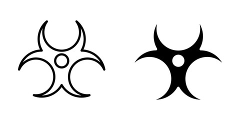 Malware Attention Hazard Icon set Symbol isolated white background. vector illustration. color editable.