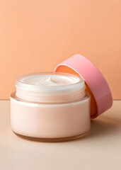 CurlCare Hydrating Cream on pink peach background