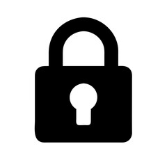 Padlock Icon – Black Security Lock Symbol Vector for Privacy, Safety, and Digital Protection Design
