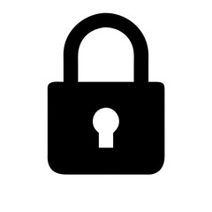 Padlock Icon – Black Security Lock Symbol Vector for Privacy, Safety, and Digital Protection Design