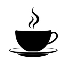 Coffee Cup Icon Silhouette – Hot Beverage Vector for Café, Drink Menu, and Morning Design Concepts