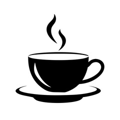 Coffee Cup Icon Silhouette – Hot Beverage Vector for Café, Drink Menu, and Morning Design Concepts