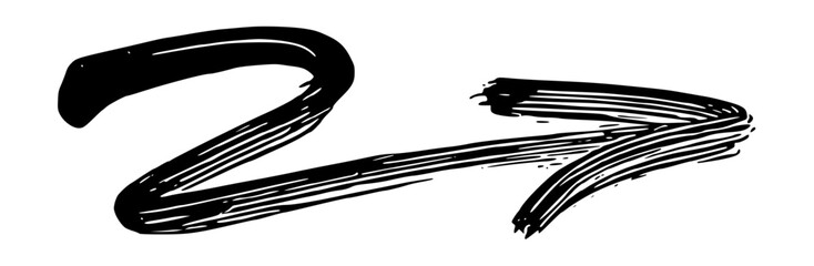 Arrow Wet Ink Brush Stroke Drawing Vector