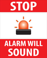 Stop alarm will sound sign.eps