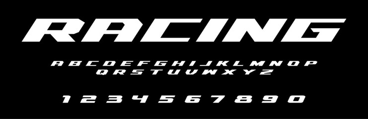Racing lettering vector graphic apparel clothing prints eps svg png. Typography Fonts graphics designs posters stickers. Download it Now in high resolution format and print it in any size	
