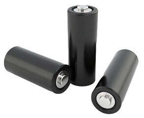 Dark Batteries on Clear Backdrop for Electronics & Mobile Device Power