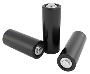 Dark Batteries on Clear Backdrop for Electronics & Mobile Device Power