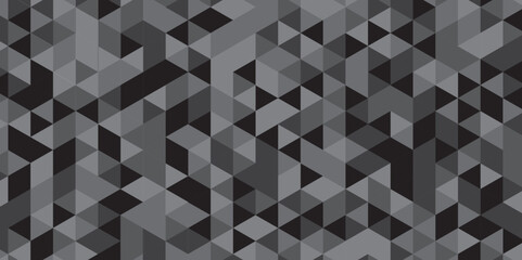 Modern triangle mosaic gray Background. Overlap random vector element. Business polygonal texture. Abstract low polygon Geometric banner wall background. Seamless Abstract polygon.	