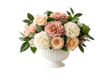 Obraz premium bouquet of roses in vase Isolated on transparent background