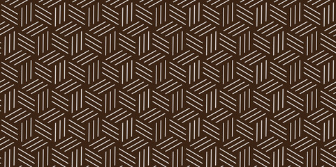 Seamless pattern with hexagon fabric geometric pattern. Abstract ornament diamond tile design. Vector mosaic tile design closeup.	