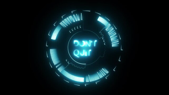 Tech Don't Quit Ring Interface Animation: Futuristic Circle HUD with Cyberpunk Vibes