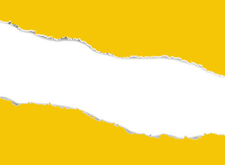 Yellow Horizontal Torn Paper Edge Ripped Paper