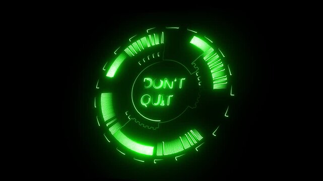 Tech Don't Quit Ring Interface Animation: Futuristic Circle HUD with Cyberpunk Vibes