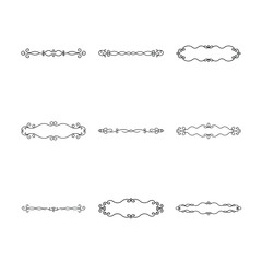Elegant Black and White Decorative Elements for Design and Decoration