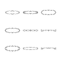 Collection of Decorative Frames and Borders with Swirls and Curls