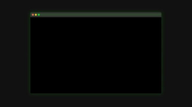 Linux Hacking Simulation Terminal On Minimalist Dark Green Computer Screen With Black Background