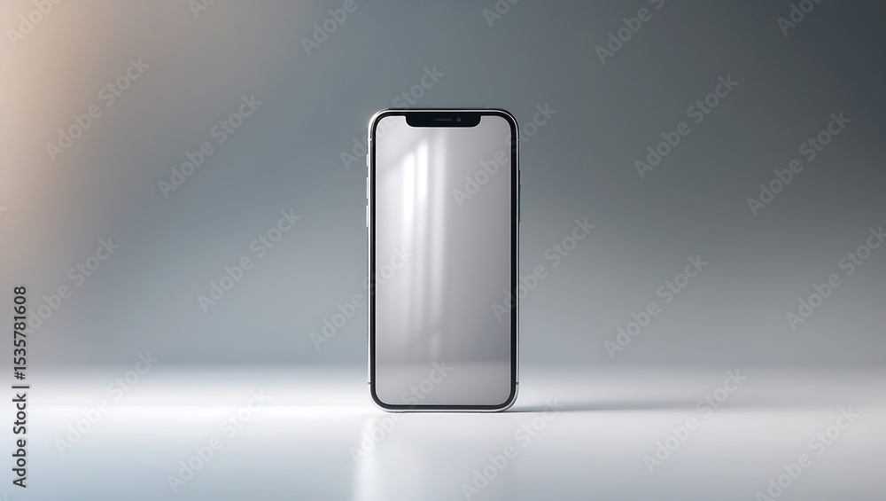 Poster minimalist smartphone design with blank screen in a studio environment perfect for mockups