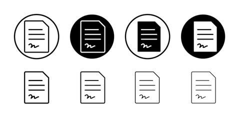 Agreement icon Thin line illustration set vector