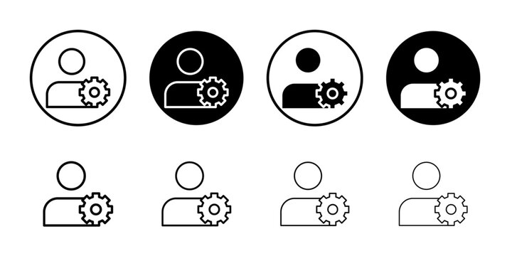 Account settings icon Thin line illustration set vector