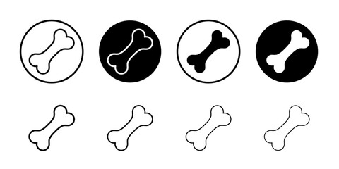 Bones icon Thin line illustration set vector