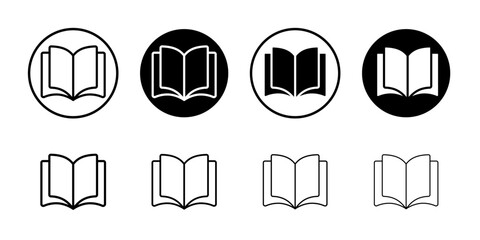 Book icon Thin line illustration set vector