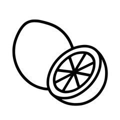 Elegant line lemon fruit icon minimalist citrus vector illustration design