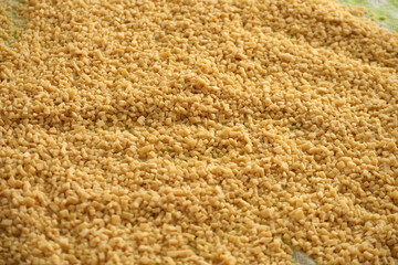 noodles for soup and ravioli made from homemade egg phyllo dough,