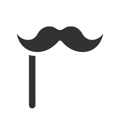 A stylish stick mustache for parties and celebrations to add fun colorful vector icon