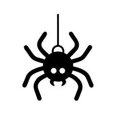 Hanging Black Spider Halloween Decoration for Spooky Holiday Decorations and Parties colorful vector icon