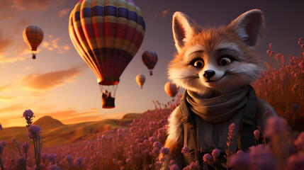 red fox in the sky