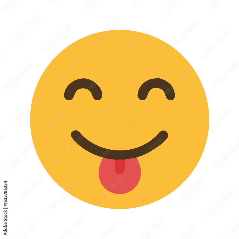 Poster a smiley face icon sticking its tongue out with a mischievous expression colorful vector icon