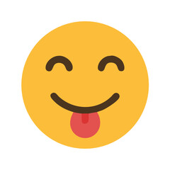 A smiley face icon sticking its tongue out with a mischievous expression colorful vector icon
