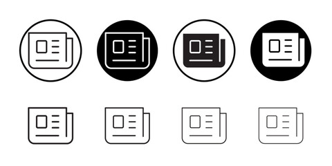 Newspaper icon Thin line illustration set vector