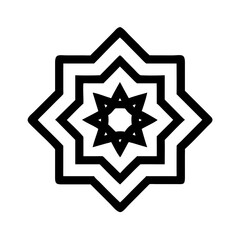 Geometric Star Pattern with Layered Design, Black and White Illustration Concept colorful vector icon