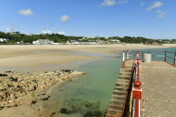 St Brelades Bay, Jersey, U.K. A popular resort beach in the Summer.