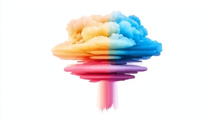 Vibrant smoke explosion effects in blue, pink, and orange colors, creating a dynamic visual for creative projects.