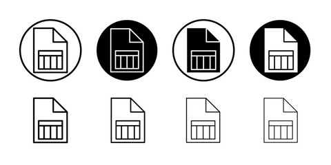 Spreadsheet icon Thin line illustration set vector