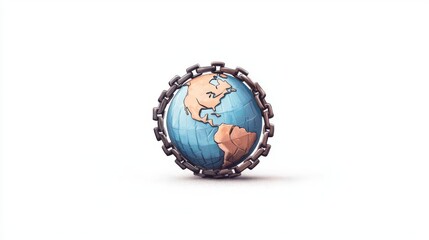 An artistic globe illustration symbolizing global connection and technology innovation.