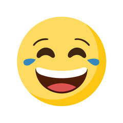 Fototapeta premium Laughing Face with Tears Emoji Symbolizing Extreme Joy and Amusement colorful vector icon