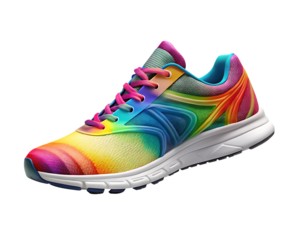  colorful cool running sneakers mockup  isolated on white background PNG,AI GENERATED