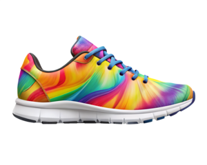  colorful cool running sneakers mockup  isolated on white background PNG,AI GENERATED
