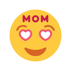 A Mom Emoji with Heart Eyes Expressing Love and Affection colorful vector icon