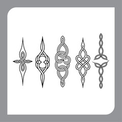 Elegant vintage calligraphic elements and decorative page designs set